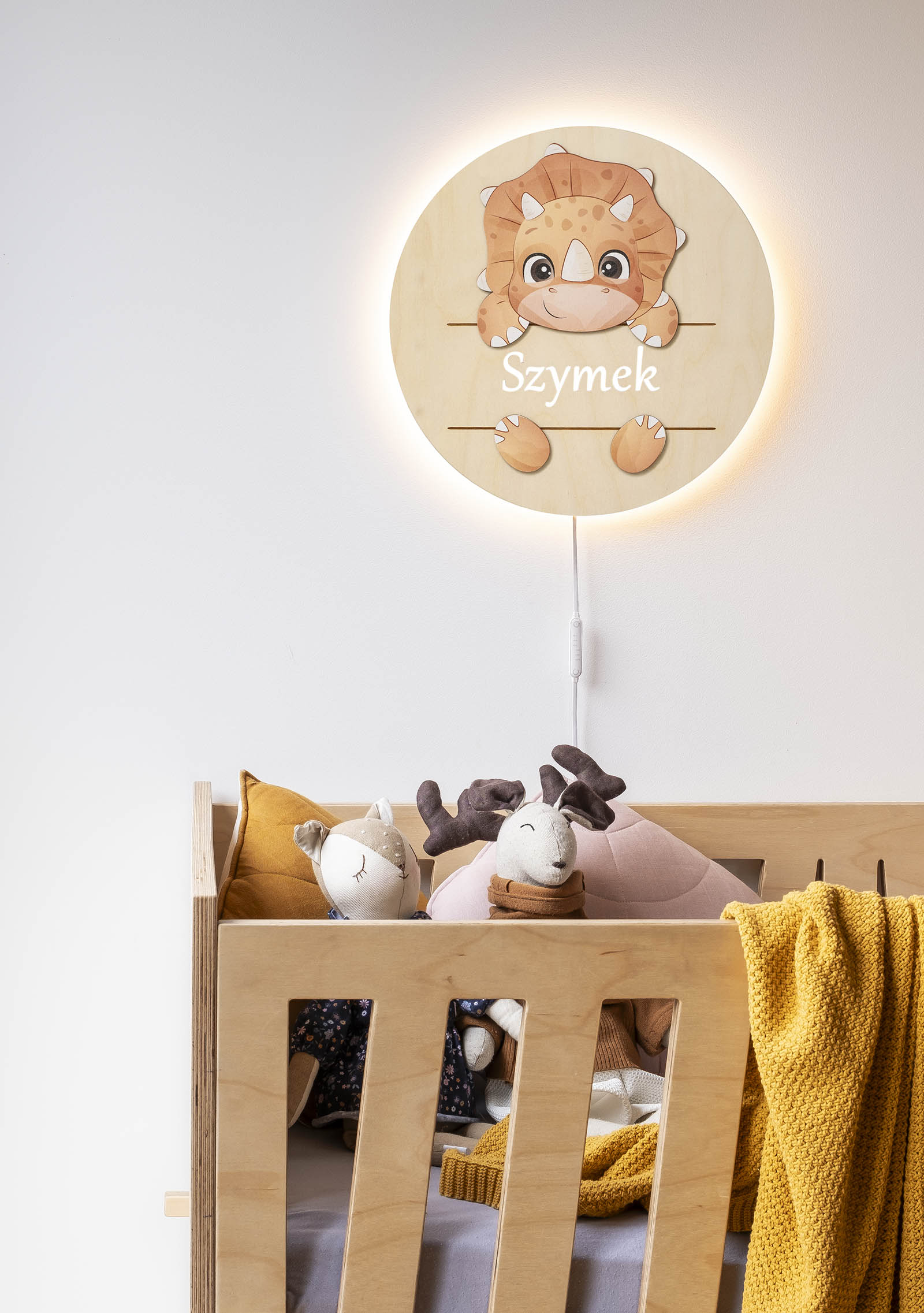 Lampka nocna dla dziecka - Dinozaur Triceratops