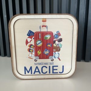 Skarbonka wykreślana podróż walizka