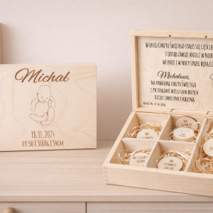 Skrzyneczka na chrzest święty z personalizacją
