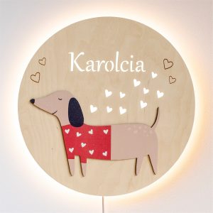 lampka nocna dla dziecka - Jamnik zbliżenie